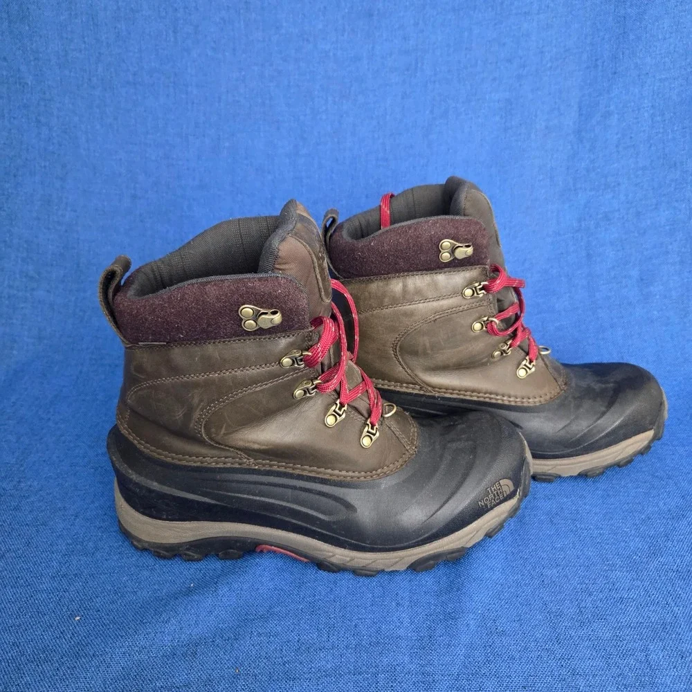 North Face Chilkat II Mens Brown Waterproof Winter Boots Heatseeker A0W4 10.5